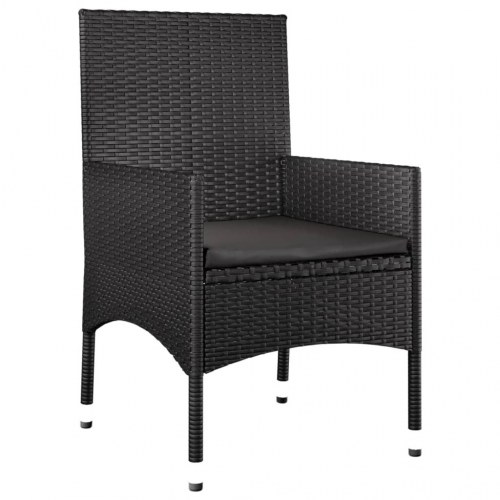 Loungesæt til haven 4 dele med hynder polyrattan sort (OUTLET A)