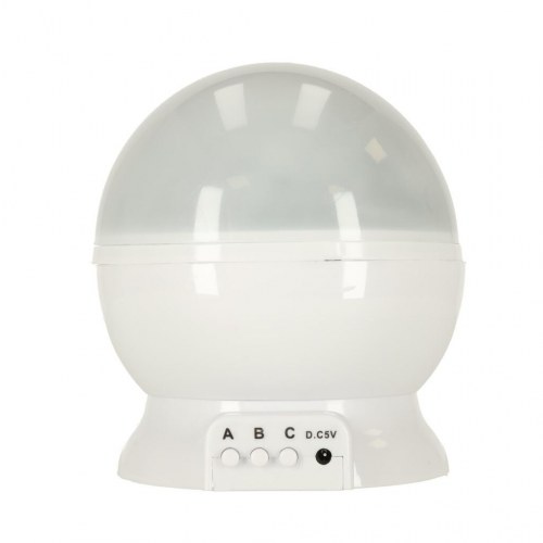 Stjerneprojektor natlampe 2‑i‑1 med USB - hvid