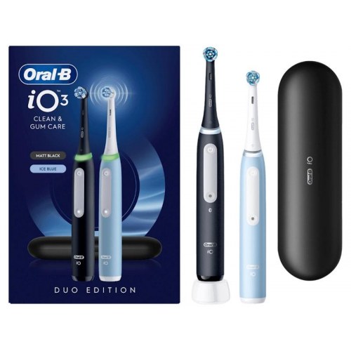 Oral-B iO Series 3 Duo - elektrisk tandbørste, sort/blå