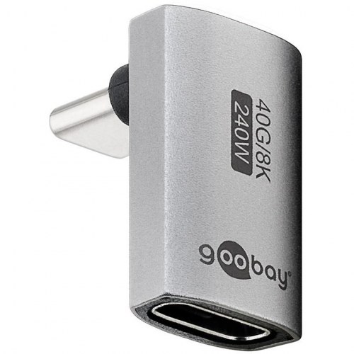 Goobay USB‑C adapter 90° USB4 - hun til han, sølv