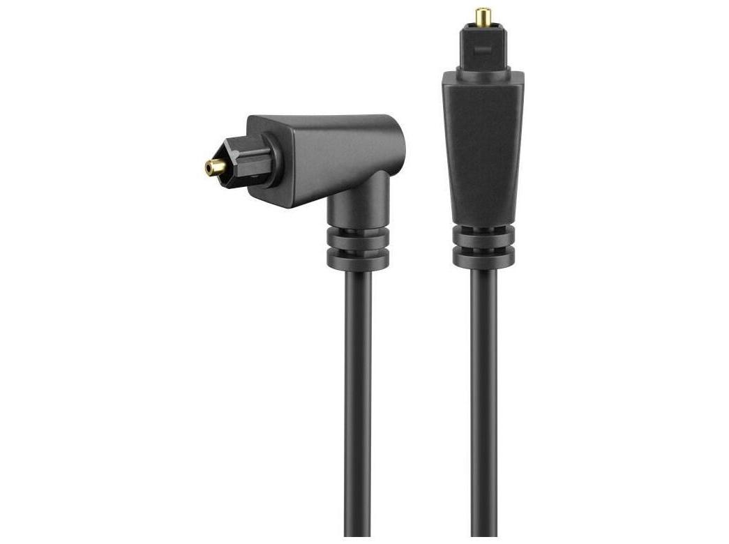 Goobay optisk TOSLINK lydkabel - vinklet/lig - 1 m, sort