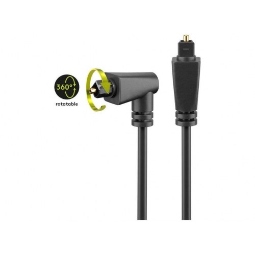 Goobay optisk TOSLINK lydkabel - vinklet/lig - 1 m, sort