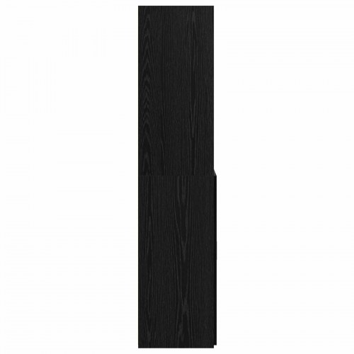 Bogreol i sort eg med skuffer - 30 × 42,4 × 185,2 cm