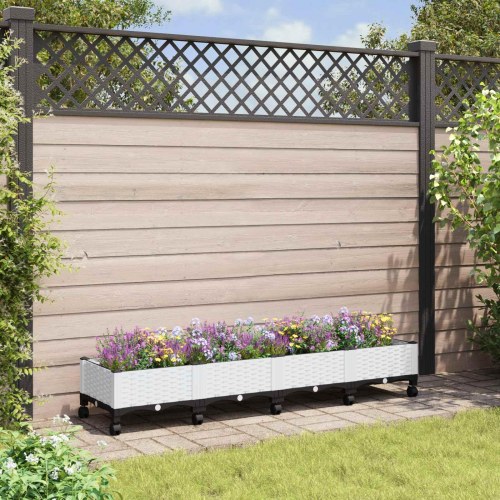 Havekrukke med hjul - hvid PP 160 × 40 × 33 cm