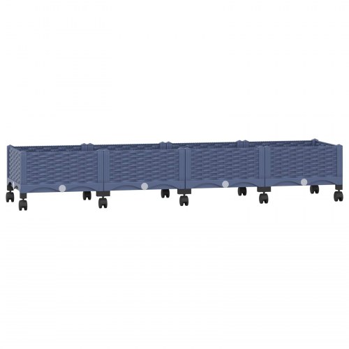 Havekrukke med hjul - blågrå PP, 160 × 40 × 33 cm