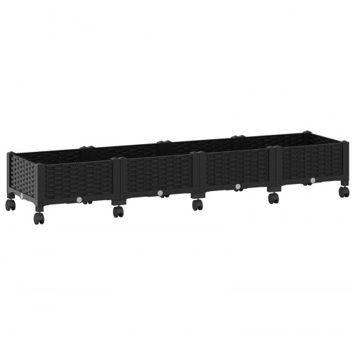 Havekrukke med hjul - sort PP 160 × 40 × 29 cm