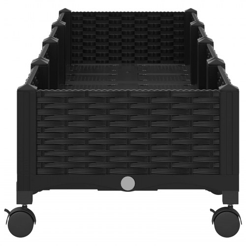 Havekrukke med hjul - sort PP 160 × 40 × 29 cm