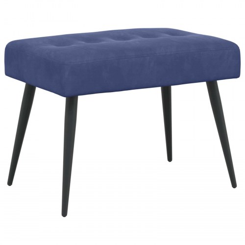 Polstret bænk i velour med knap-tufting - politi blå 60 × 40 × 45 cm