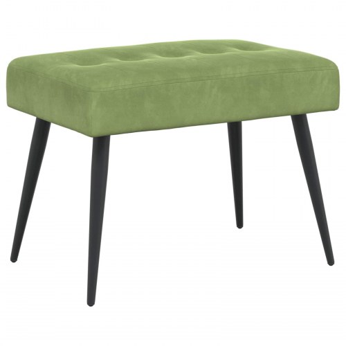 Bænk med knap-tufting i velour - lys grøn, 60 × 40 × 45 cm