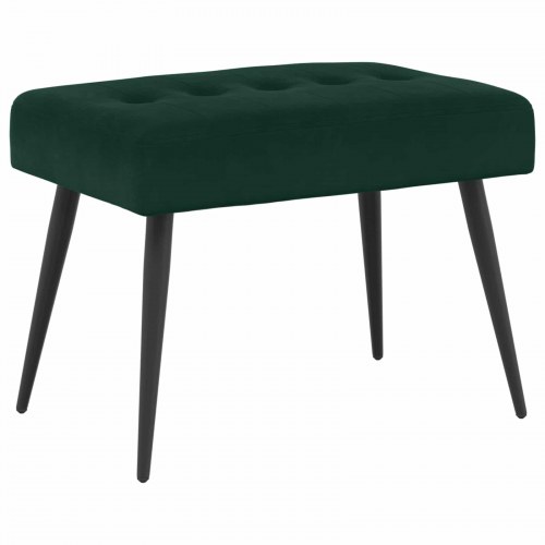 Bænk med knap-tufting i velour - mørkegrøn, 60 × 40 × 45 cm