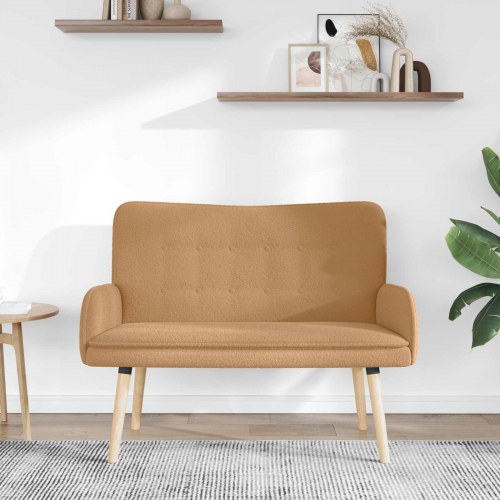 2-personers sofa i bouclé - beige, 115 × 61 × 87 cm