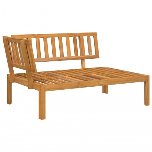 Loungesofa sæt med puder - 4 dele, grå, massivt akacietræ