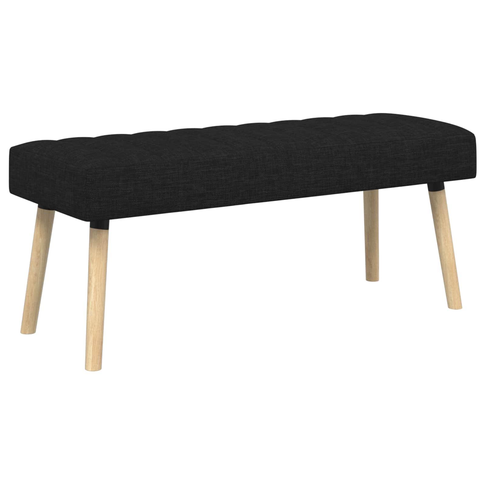 Kanalpuddet bænk i stof - sort, 110 × 40 × 46 cm