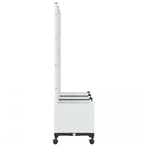 Haveplantekasse med espalier og hjul - hvid PP 120 × 40 × 146 cm
