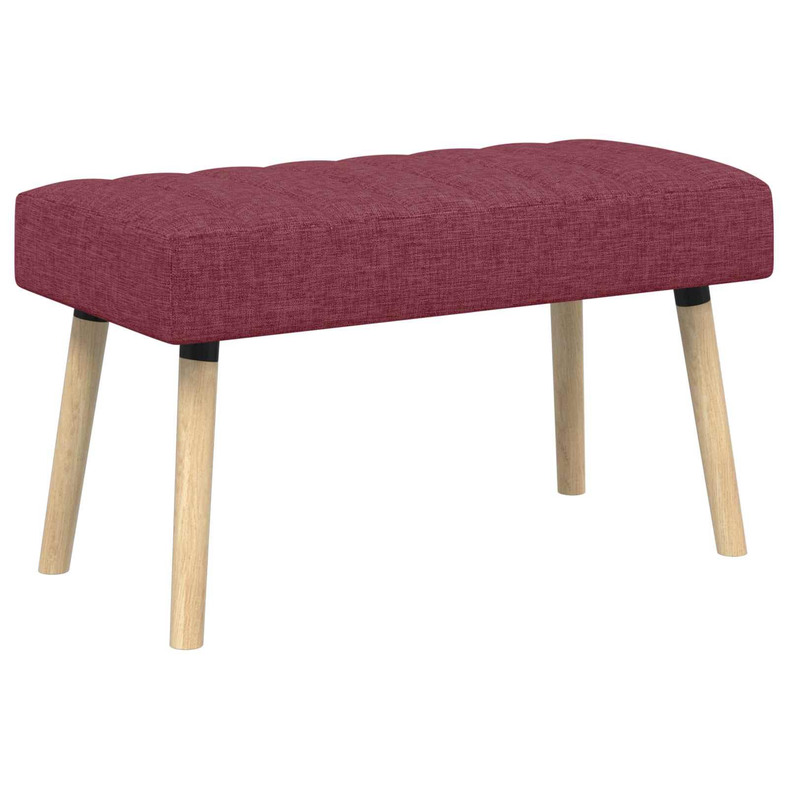 Kanalpuddet bænk - vinrød stof 80 × 40 × 46 cm