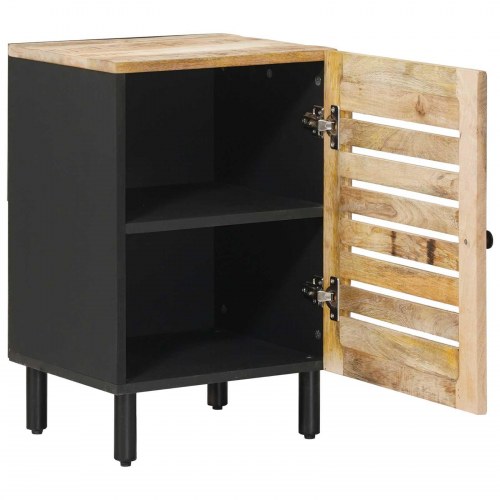 Badeværelsesskab med opbevaring - brun/sort 38 × 33,5 × 58 cm
