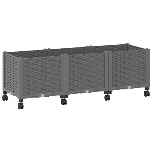 Havekrukke med hjul - lysegrå 120 × 40 × 48 cm i PP
