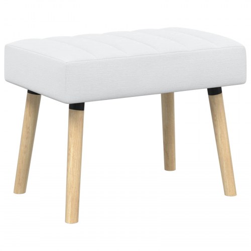 Kanalpuddet bænk i stof - hvid, 60 × 40 × 45 cm