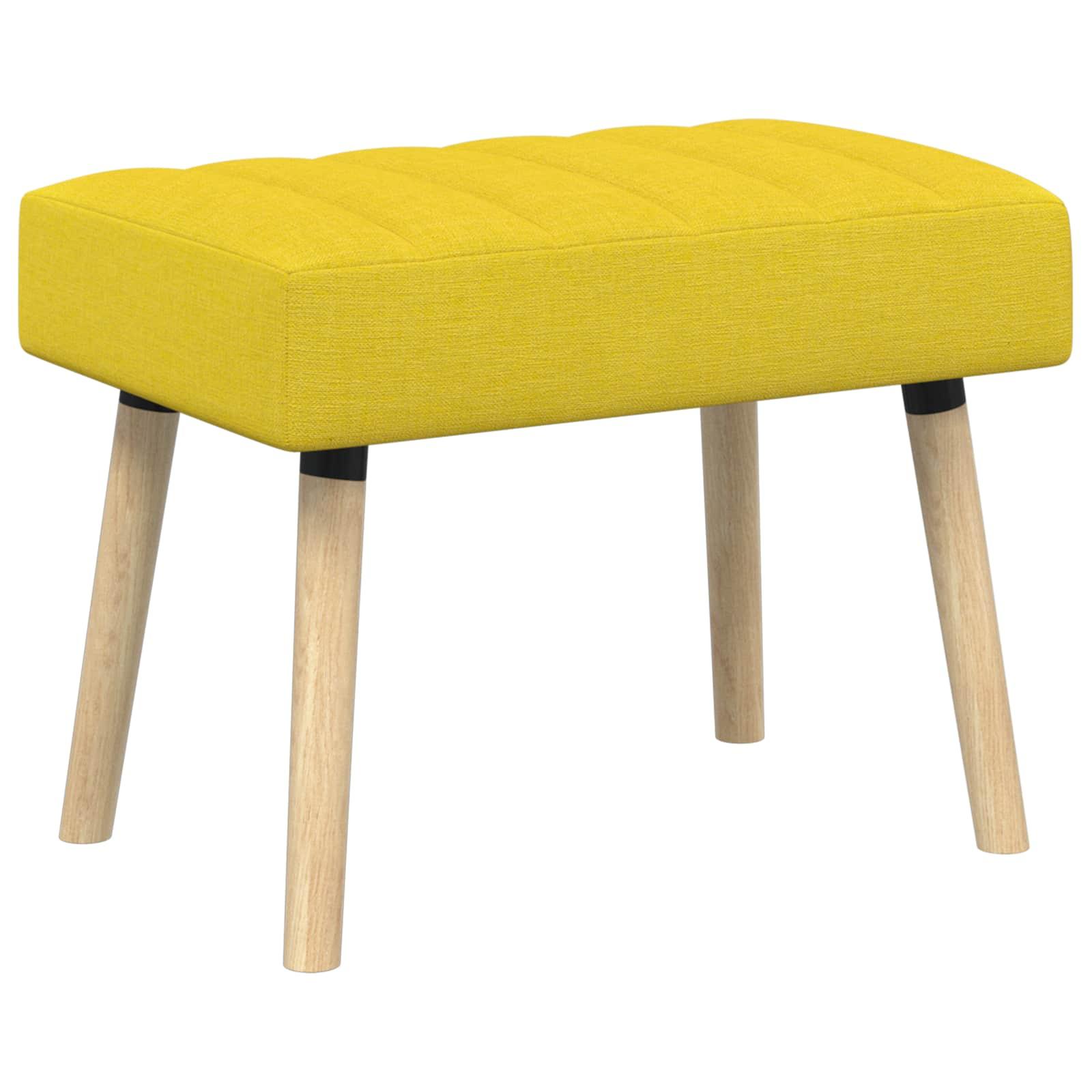 Kanalpuddet bænk i stof - lys gul, 60 × 40 × 45 cm