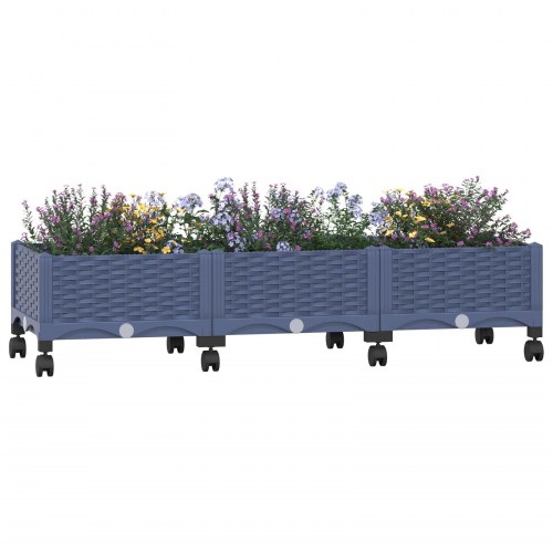 Havekrukke med hjul - blågrå 120 × 40 × 33 cm, PP