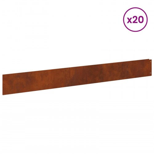Plænekant 20 stk - 100 × 12 cm stål, rusten finish
