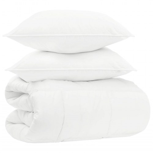 Dyne- og pudessæt - hvid 155 × 220 cm - bomuld/bambus/polyester