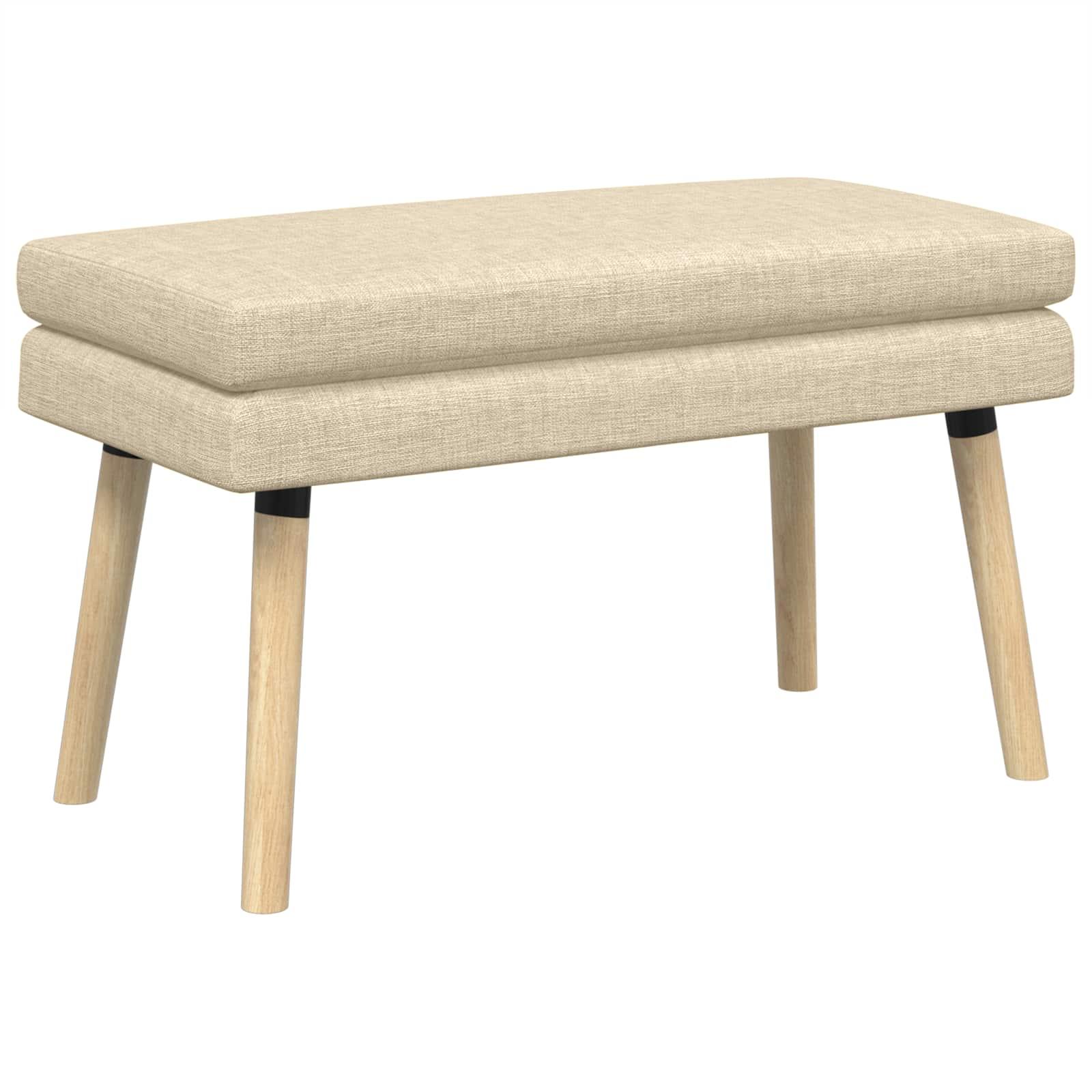 Dobbeltlagret bænk i stof - cremefarvet 80 × 40 × 47 cm