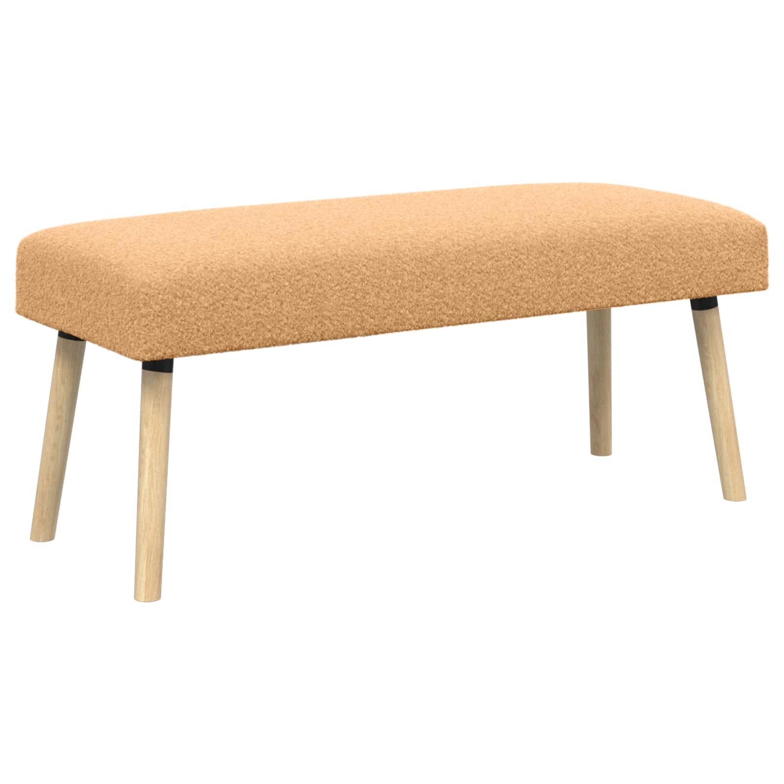 Bænk i bouclé - ensfarvet beige 110 × 40 × 46 cm