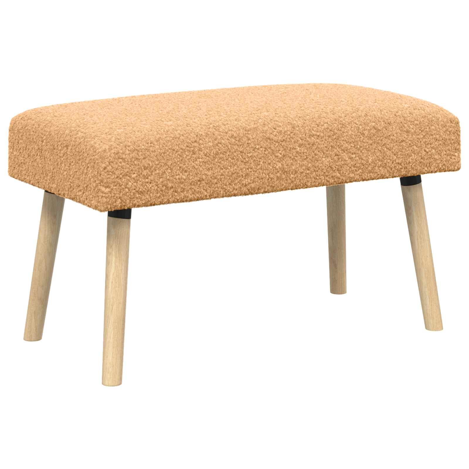 Bænk i bouclé - ensfarvet beige 80 × 40 × 46 cm