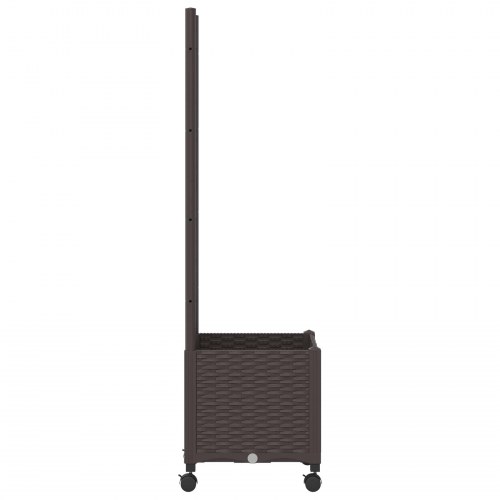 Haveplantekasse med espalier og hjul - brun PP 40 x 40 x 146 cm