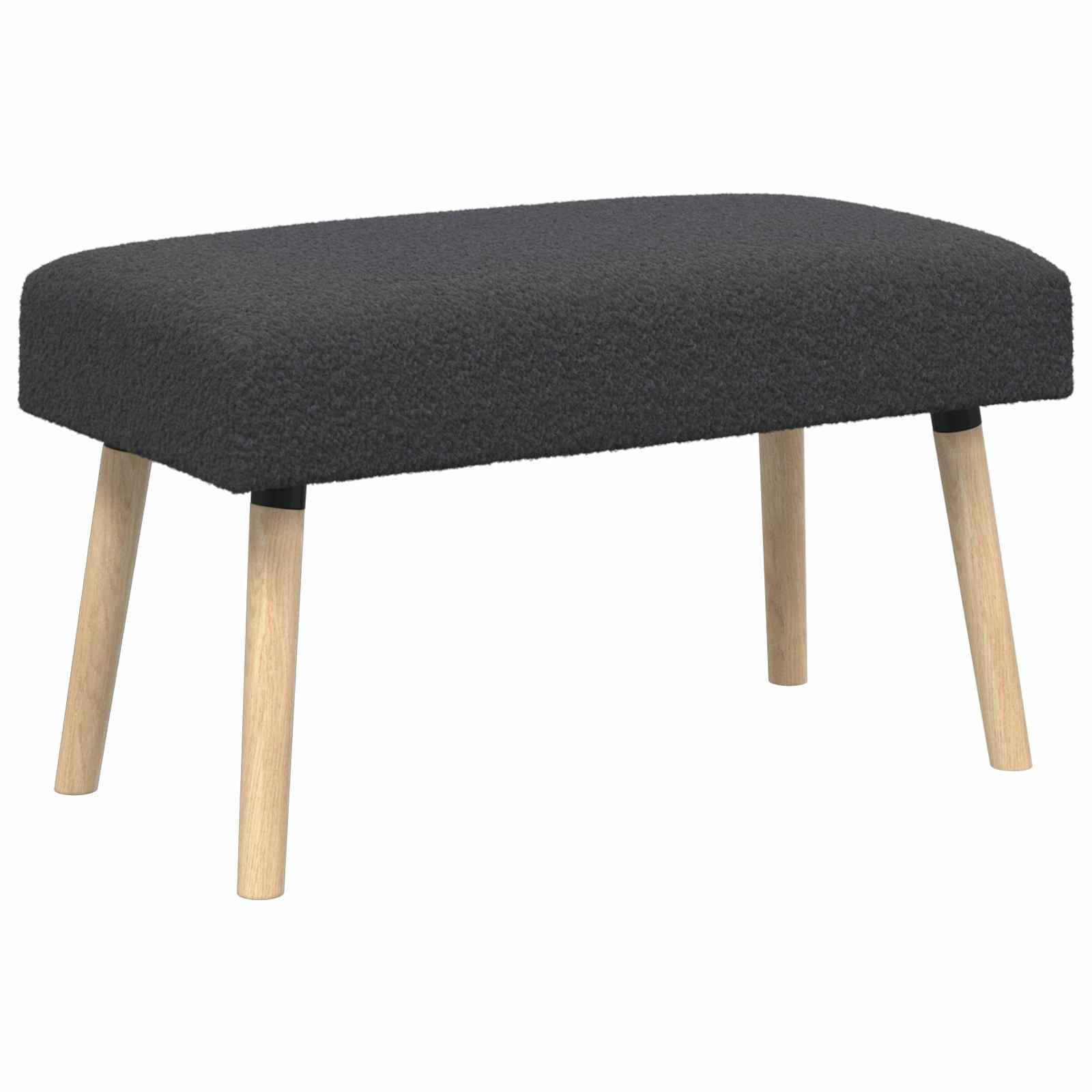 Bænk i bouclé - ensfarvet mørkegrå 80 × 40 × 46 cm