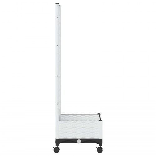 Haveplantekasse med espalier og hjul - hvid PP 40 × 40 × 131,5 cm