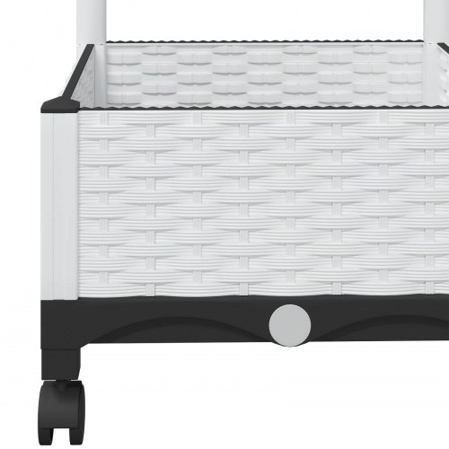 Haveplantekasse med espalier og hjul - hvid PP 40 × 40 × 131,5 cm