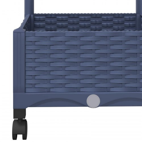 Haveplantekasse med espalier og hjul - blågrå 40 × 40 × 131,5 cm