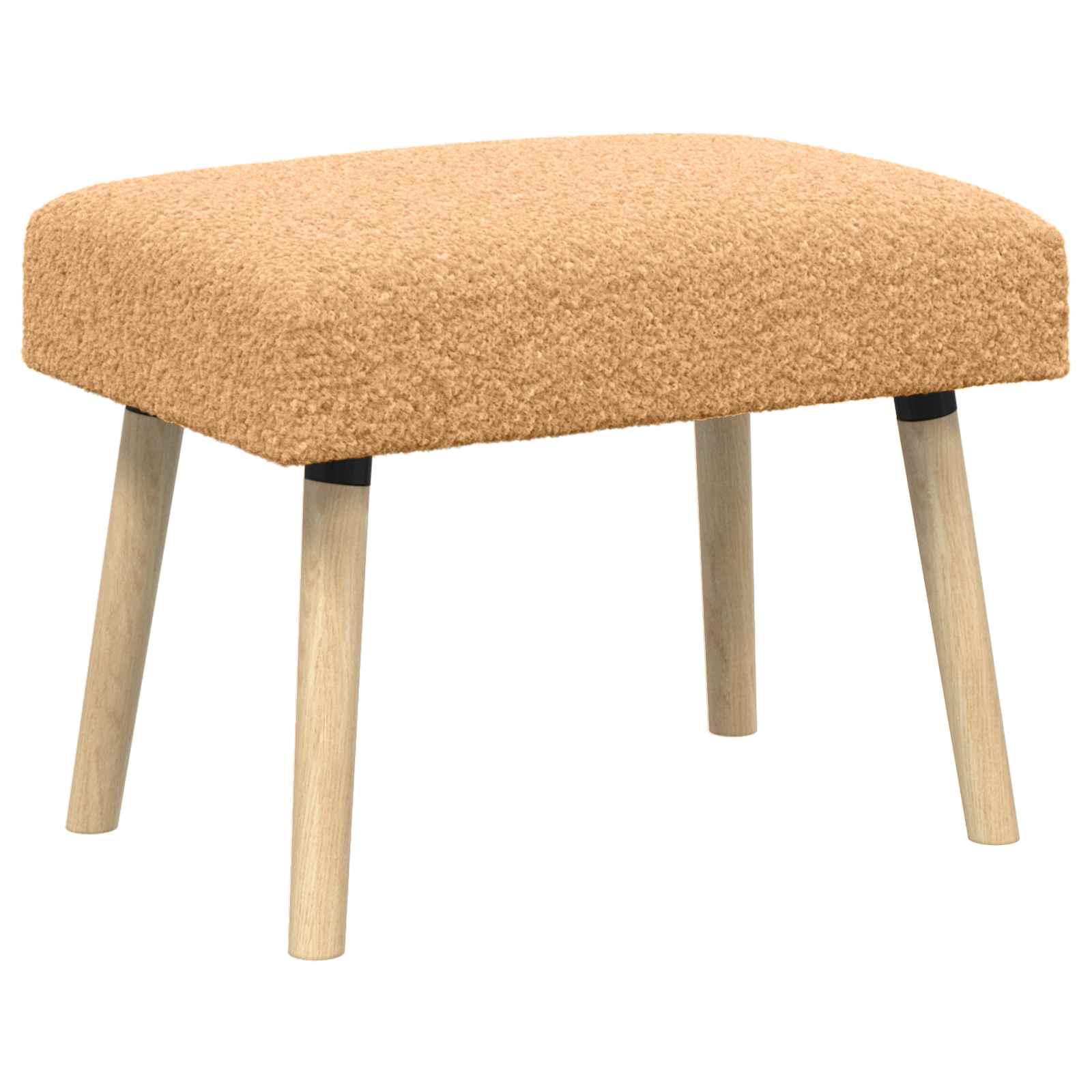 Bænk i bouclé - ensfarvet beige 60 × 40 × 45 cm