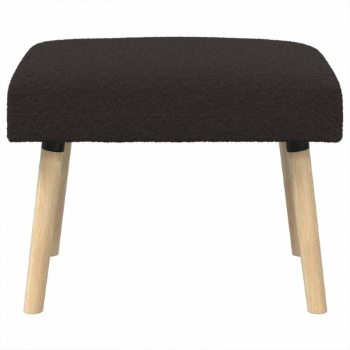Bænk i bouclé - ensfarvet sort 60 × 40 × 45 cm