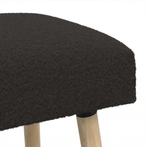 Bænk i bouclé - ensfarvet sort 60 × 40 × 45 cm
