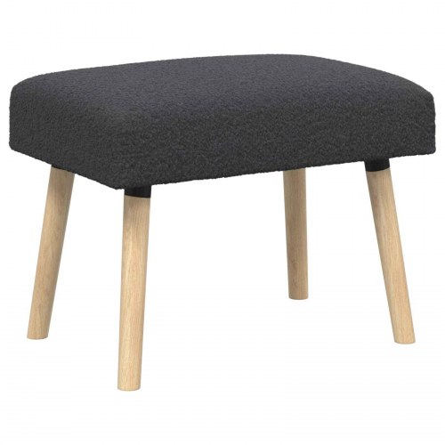 Bænk i bouclé - ensfarvet mørkegrå 60 × 40 × 45 cm
