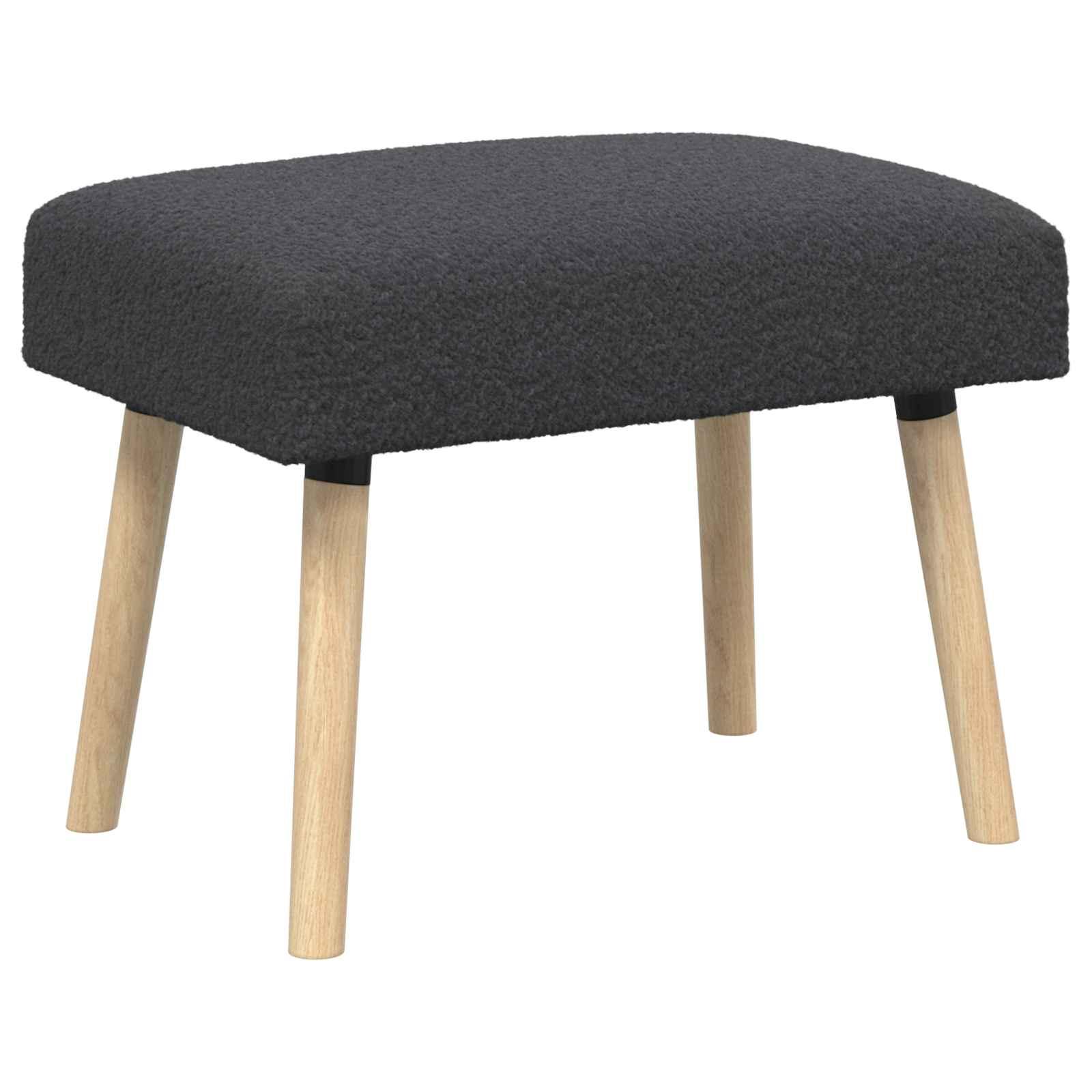 Bænk i bouclé - ensfarvet mørkegrå 60 × 40 × 45 cm
