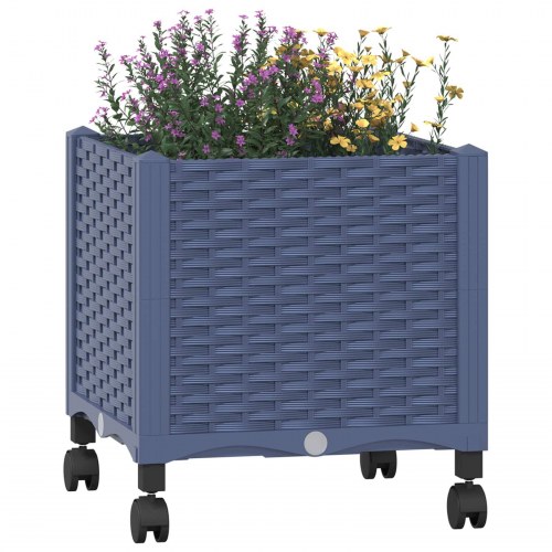 Havekrukke med hjul - blågrå PP 40 × 40 × 48 cm