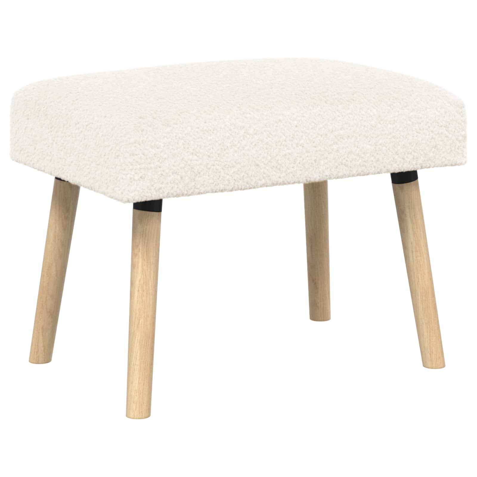 Bænk i bouclé - ensfarvet creme, 60 × 40 × 45 cm