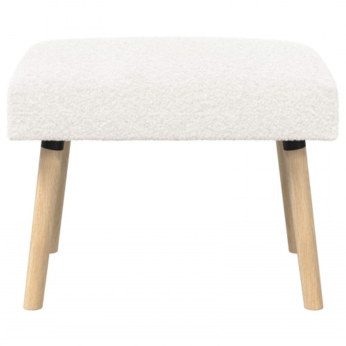Bænk i bouclé - ensfarvet creme, 60 × 40 × 45 cm