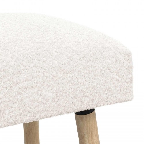Bænk i bouclé - ensfarvet creme, 60 × 40 × 45 cm