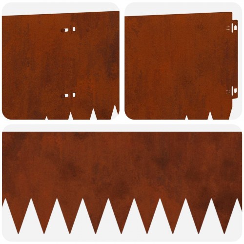 Plænekant 10 stk - 103 × 25 cm stål, rusten finish