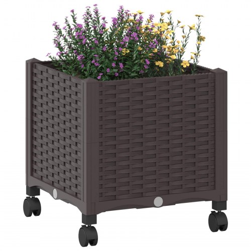 Havekrukke på hjul - brun PP 40 × 40 × 44 cm