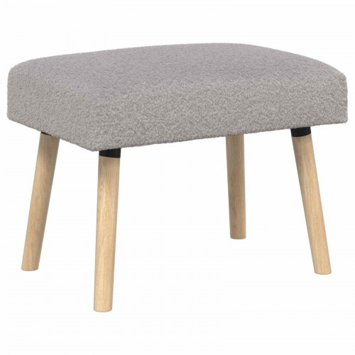 Bænk i bouclé - ensfarvet lysegrå 60 × 40 × 45 cm