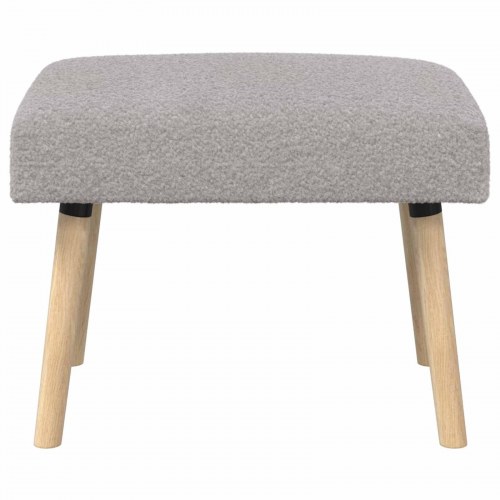 Bænk i bouclé - ensfarvet lysegrå 60 × 40 × 45 cm