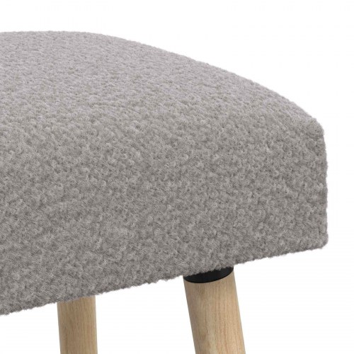Bænk i bouclé - ensfarvet lysegrå 60 × 40 × 45 cm