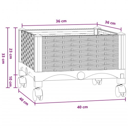 Havekrukke med hjul - blågrå 40 × 40 × 33 cm, PP