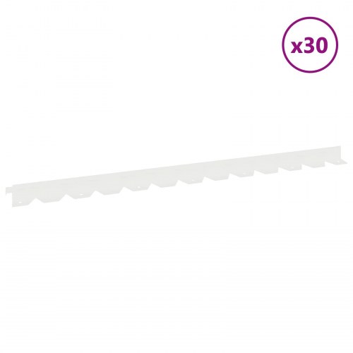 Plænekant 30 stk - 102 × 4 × 4 cm stål, hvid pulverlakeret